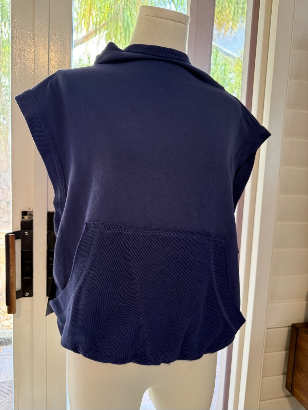 BUCKETLIST Navy Sleeveless Hooded Pullover